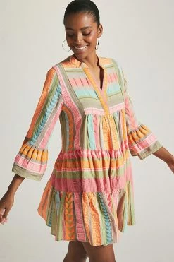 Coupon ✨ Devotion Twins Embroidered Ella Tunic ???? Dress CORAL ⭐