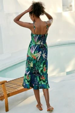 Promo ???? Farm Rio Tasseled Cover-Up ???? Dress BLUE MOTIF ???? -Sweaty Betty Shop unnamed file 1526