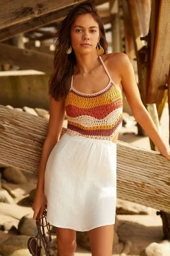 Hot Sale ???? By Anthropologie Crochet Mini ???? Dress WHITE ⭐