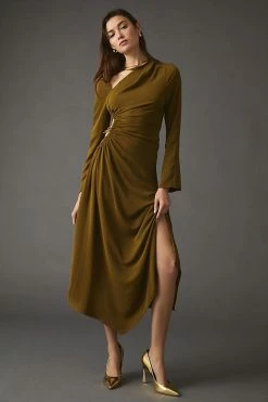 Top 10 ???? Moon River Side-Cutout ???? Dress GREEN ????