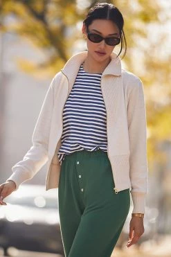 Best Sale ???? Varley Alisa Knit Zip-Up Jacket IVORY ????