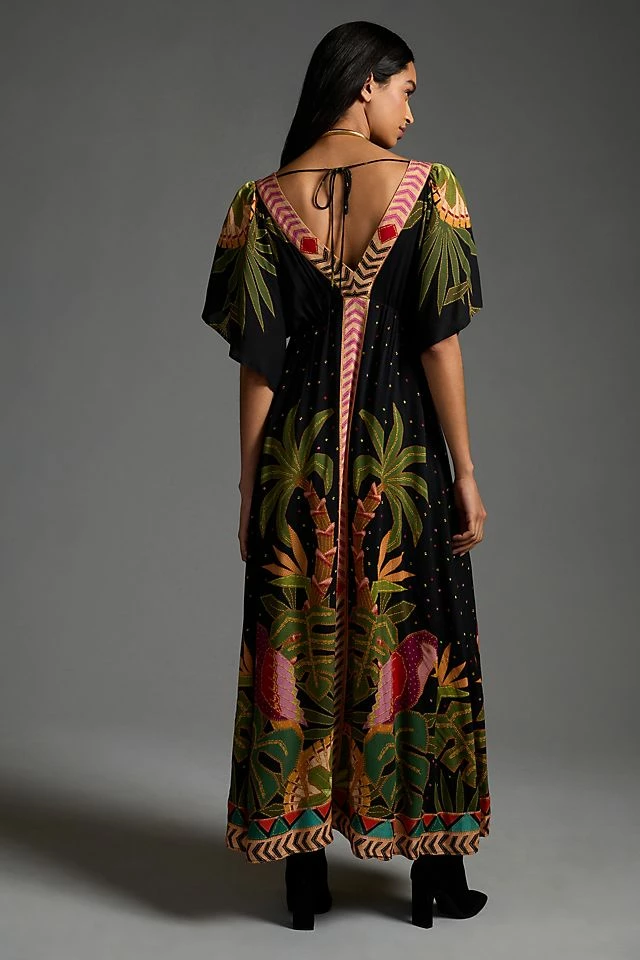 Farm x Anthropologie Printed V-Neck Maxi Dress Best deal ???? Farm Rio Farm X Anthropologie Printed V-Neck Maxi ???? Dress BLACK MOTIF ???? -Sweaty Betty Shop unnamed file 1627