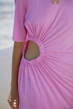 Outlet ???? Stateside Cutout Maxi T-Shirt ???? Dress PINK ???? -Sweaty Betty Shop unnamed file 1883