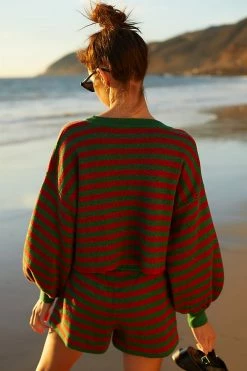 New ???? Beach Riot Balboa Holiday Glitter Stripe Shorts Dark Red ???? -Sweaty Betty Shop unnamed file 1945