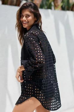 Best Sale ???? Solid & Striped The Oxford Eyelet Tunic BLACK ???? -Sweaty Betty Shop unnamed file 2060