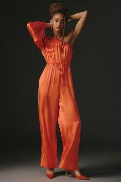 Cheapest ???? Farm Rio One-Shoulder Jumpsuit ORANGE ????