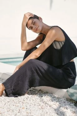 Coupon ⌛ By Anthropologie Gauze Drawstring Pants BLACK ???? -Sweaty Betty Shop unnamed file 2184