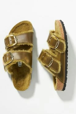 Best Sale ???? Birkenstock Arizona Big Buckle Shearling ???? Sandals NAVY ????