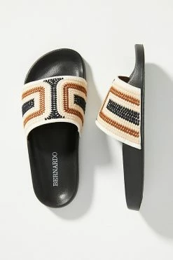 Buy ???? Bernardo Reese Slide ???? Sandals BLACK MOTIF ????