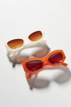 Cheapest ✔️ By Anthropologie Chunky Angular ???? Sunglasses ORANGE ????