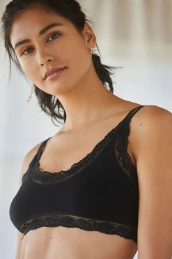 Best Pirce ❤️ By Anthropologie Lace-Trim Bralette BLACK ???? -Sweaty Betty Shop unnamed file 2960