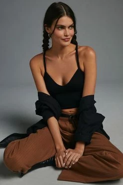 Cheapest ???? By Anthropologie Seamless Triangle Racerback Tank BLACK ????