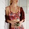 Deals ✔️ By Anthropologie Jenny Printed Seamless T-Back Bralette BRIGHT RED ????