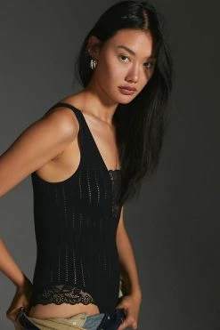 Discount ???? By Anthropologie Pointelle Bodysuit BLACK ✔️ -Sweaty Betty Shop unnamed file 3639