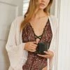 Wholesale ⭐ Cosabella Floral Embroidered Bodysuit RED ????