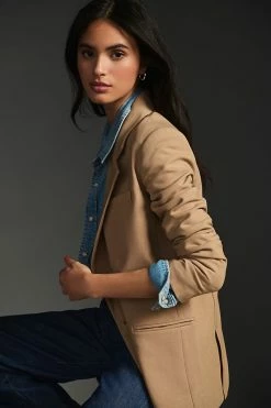 New ???? Maeve Double-Breasted Blazer HEATHERED CAMEL ???? -Sweaty Betty Shop unnamed file 624