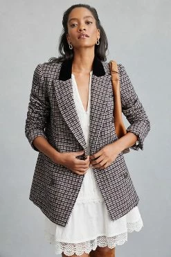 Top 10 ⭐ Avec Les Filles Structured Blazer BLACK MOTIF ????