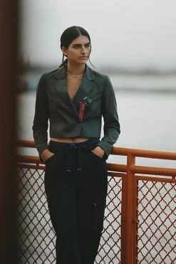 Promo ???? Scotch & Soda Varsity Crop Blazer DARK GREY ⭐