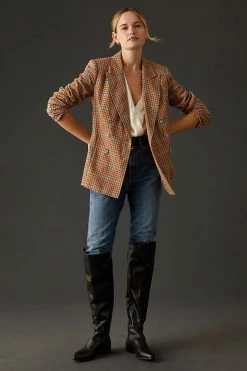 Best Pirce ???? Paige Londyn Plaid Blazer BRONZE DUST MULTI ???? -Sweaty Betty Shop unnamed file 811