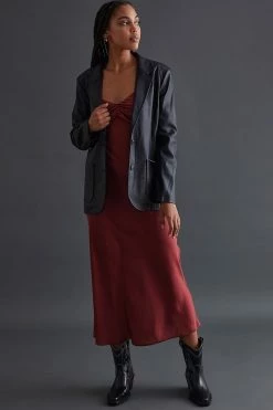 Flash Sale ???? By Anthropologie Faux Leather Blazer BLACK ????