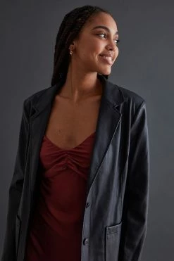 Flash Sale ???? By Anthropologie Faux Leather Blazer BLACK ???? -Sweaty Betty Shop unnamed file 834