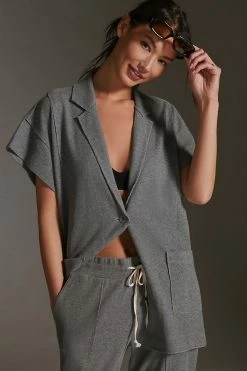 New ???? Daily Practice By Anthropologie The Heather Elbert Blazer GREY ????