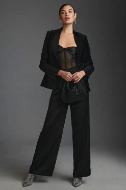 Outlet ⌛ Paige Chelsee Velvet Blazer BLACK ????